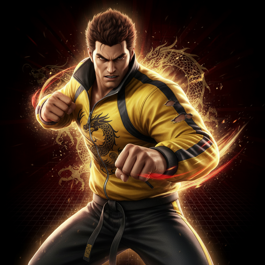 Jann Lee, the aggressive Jeet Kune Do practitioner inspired by Bruce Lee whose explosive offensive style has made him a fan favourite since the original Dead or Alive — character portrait for Dead or Alive 4